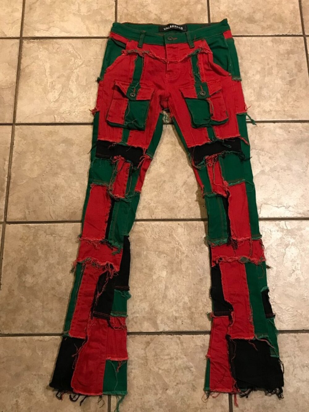 Men's Valabasas Distressed Patchwork Skinny Jeans-Size 30 - Picture 3 of 12